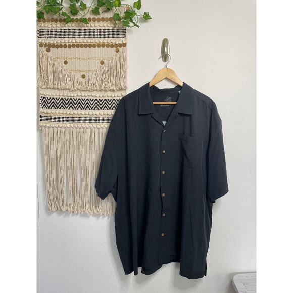 Tommy Bahama 100%Silk Embroidered Back Mens Short Sleeve Button Up XXL/Tall - Picture 12 of 13